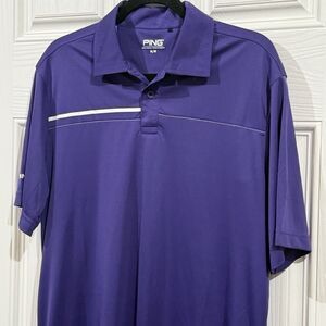 Ping Golf Polo Mens M Sensor Cool‎ Vented Concord Purple Wicking UPF Pullover